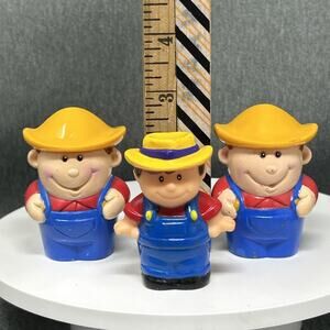 Shelcore & Playskool Fun Time Farmer Figures 3pc 1990s Replacement Farm Toys